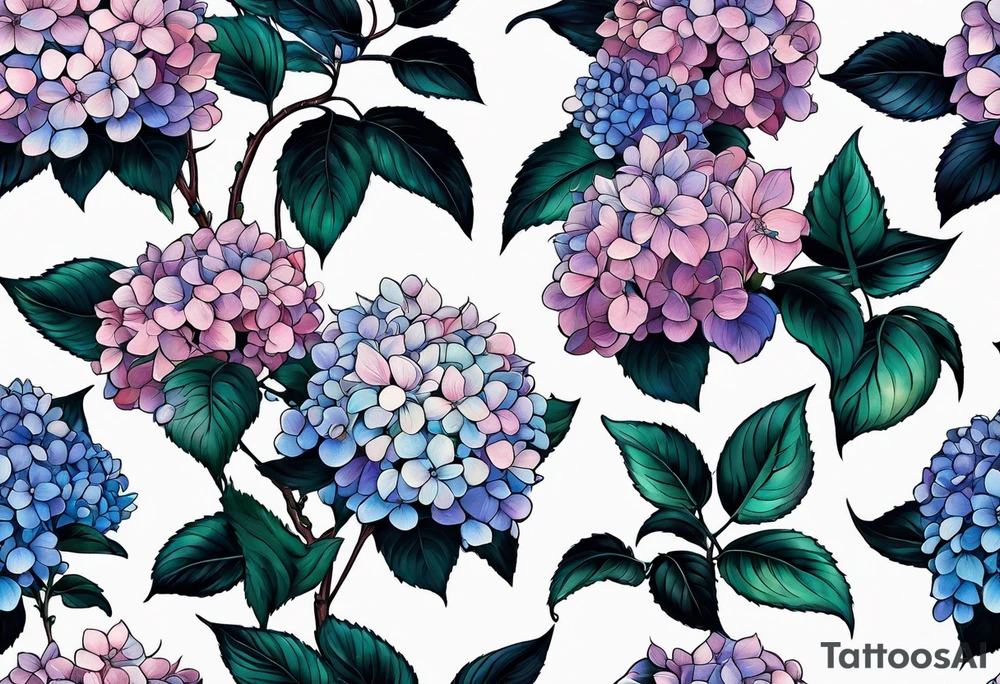 Hydrangea flowers tattoo idea