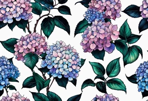 Hydrangea flowers tattoo idea