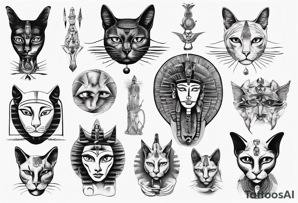 Egypt god cat tattoo idea