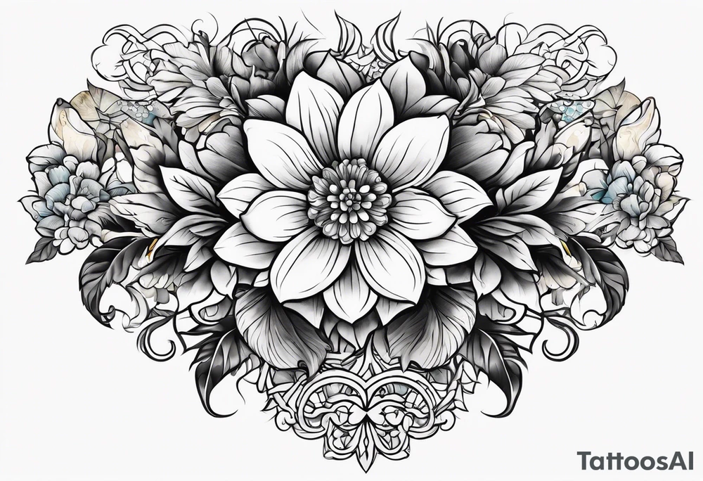 Flower chest piece tattoo idea