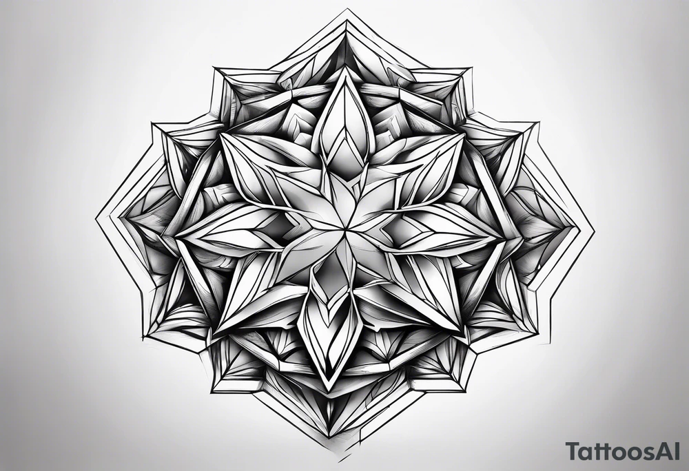 Hexagon linked ice crystal cloud tattoo idea