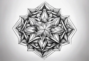 Hexagon linked ice crystal cloud tattoo idea