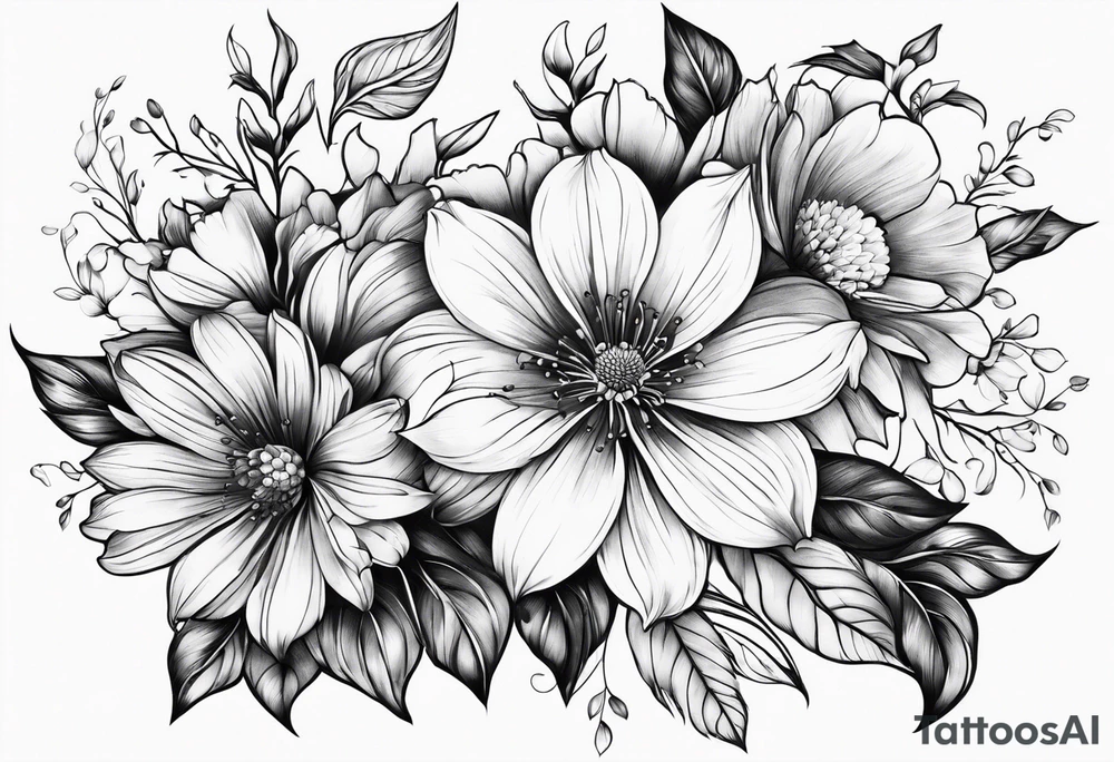 May and October flowers tattoo idea