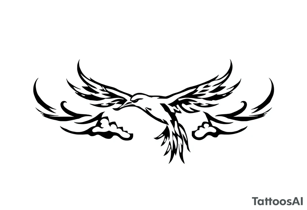 Birds flying in clouds tattoo idea