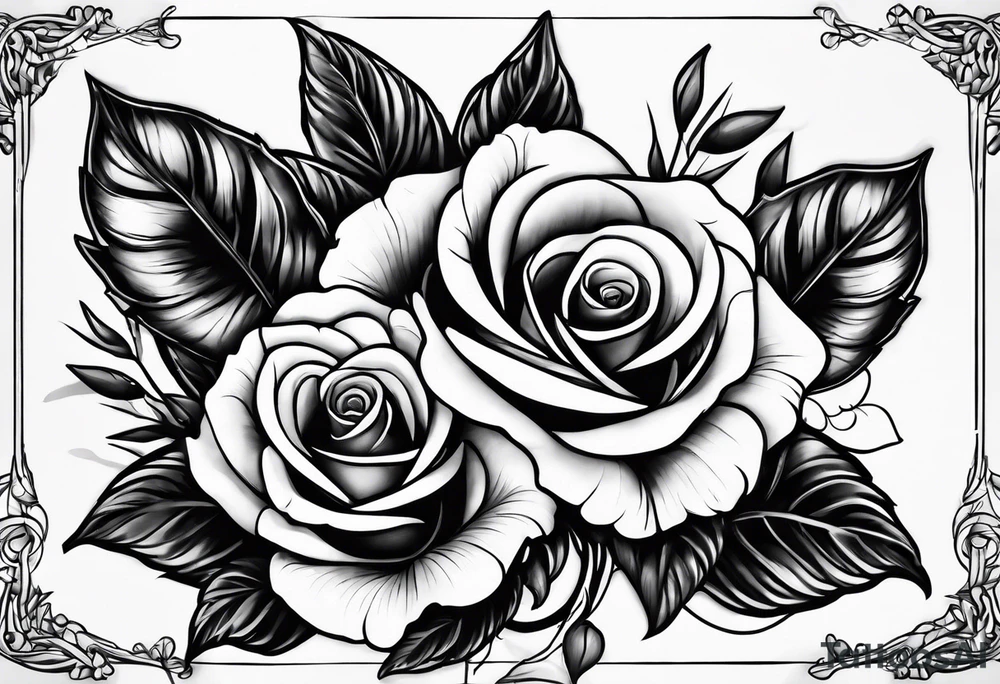 2 violets and 1 rose tattoo idea