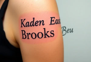 Kaden Easton Brooks Beau made into a crossword puzzle tattoo idea