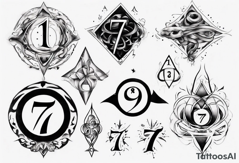 Tattoo involving the number 7, 11 and INFINITE SYMBOL tattoo idea