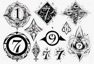 Tattoo involving the number 7, 11 and INFINITE SYMBOL tattoo idea