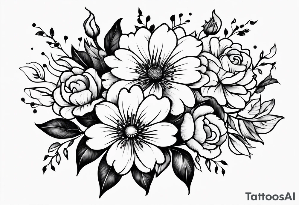Small micro flower tattoo idea