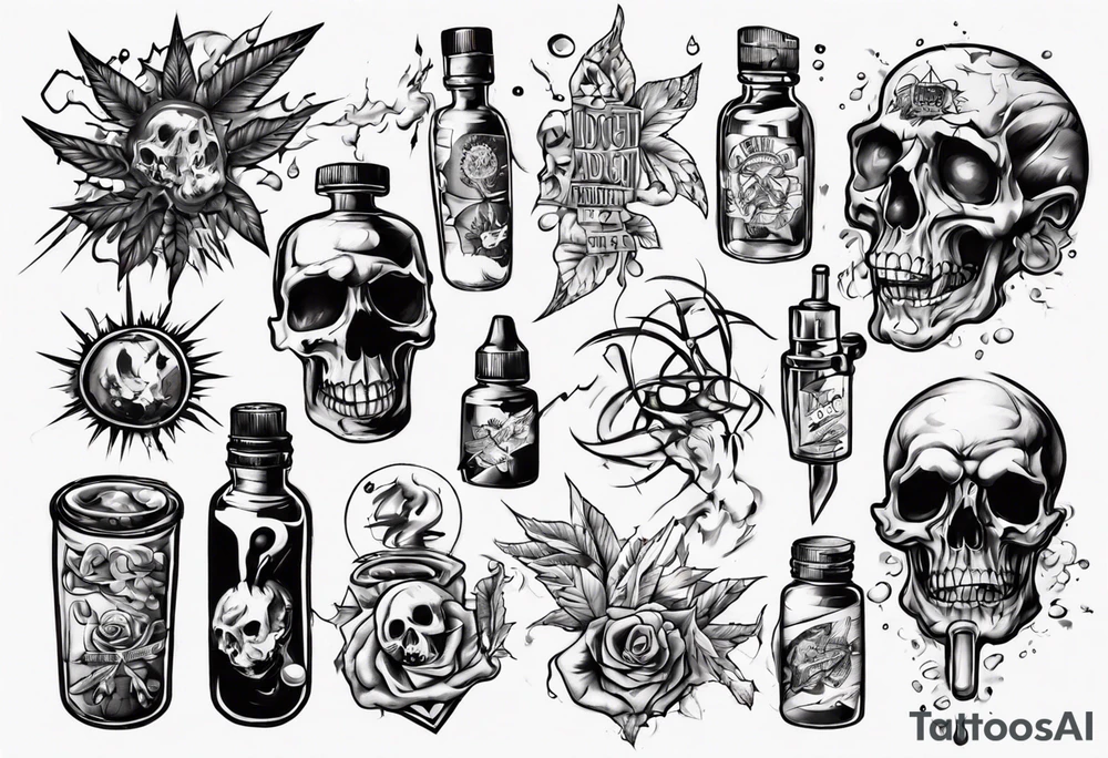 drugs addiction tattoo idea