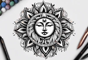 moon and sun tattoo idea