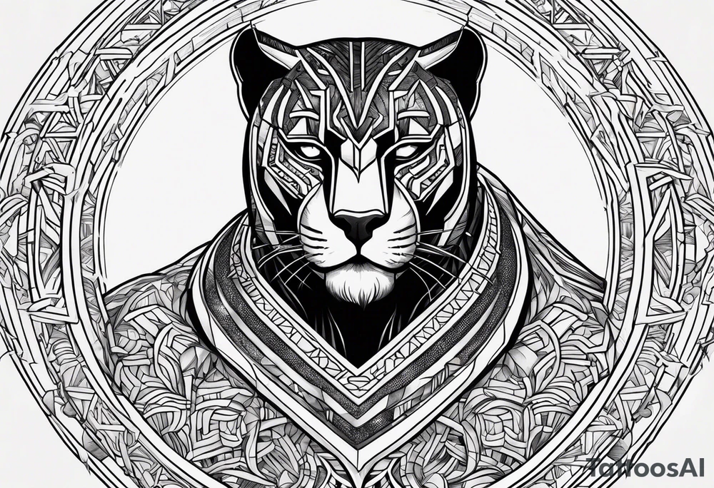 Black panther hell tattoo idea