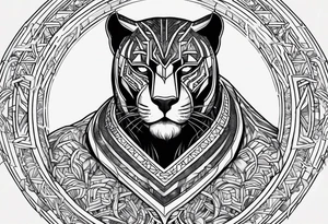 Black panther hell tattoo idea