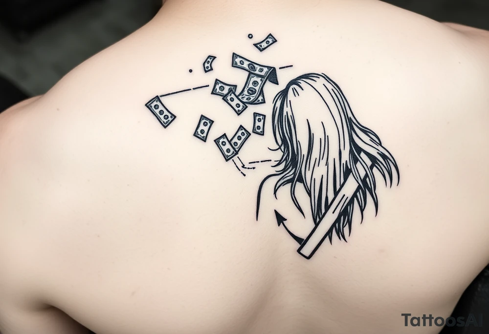 Riding in a car with my bestie money falling around us tattoo idea