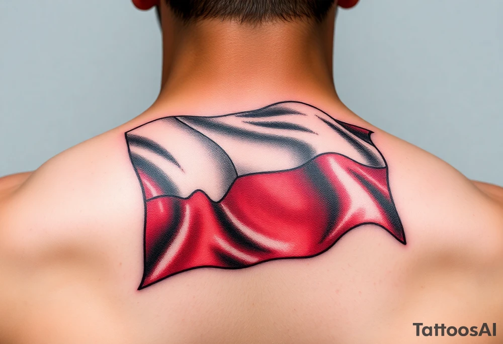 A waving Czech flag with realistic fabric texture tattoo idea