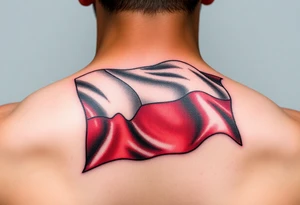 A waving Czech flag with realistic fabric texture tattoo idea
