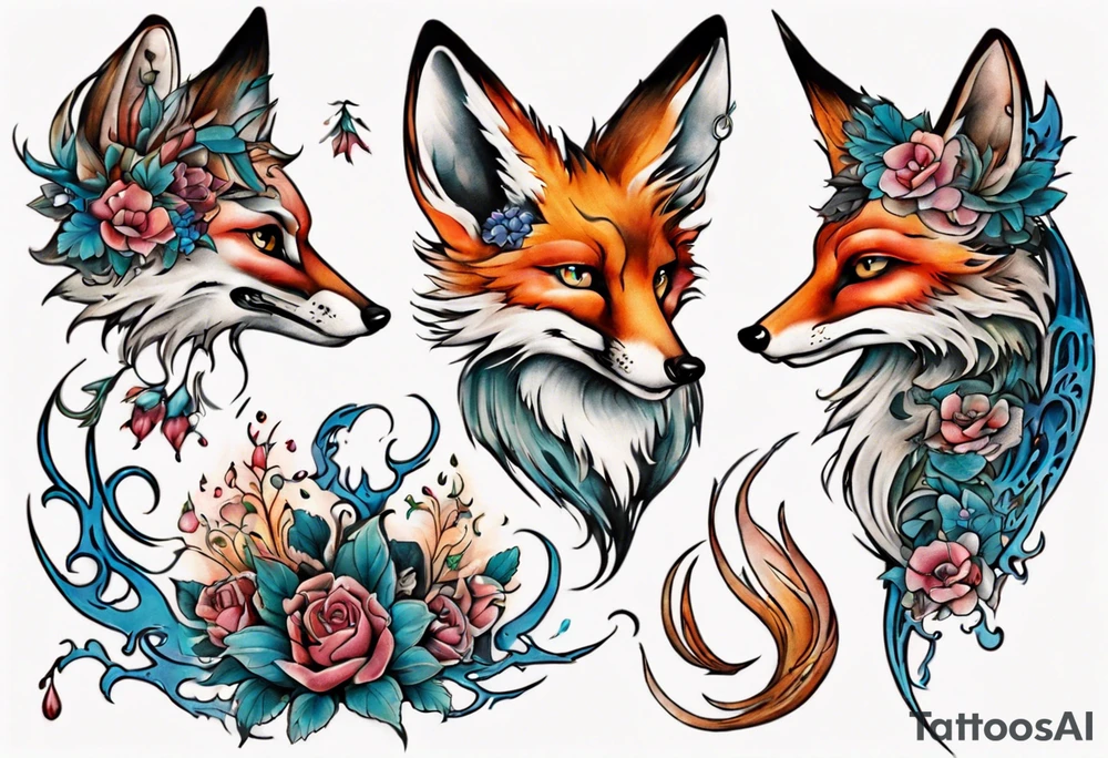 Eulenfuchs fantasie tattoo idea