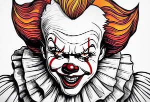 pennywise, scary, horror tattoo idea