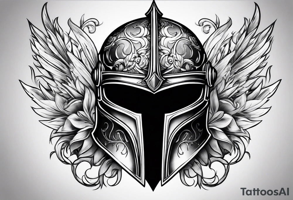 knight helmet tattoo idea