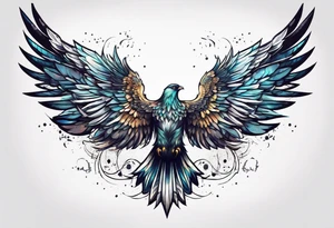 icarus with wings fying out of the world tattoo idea