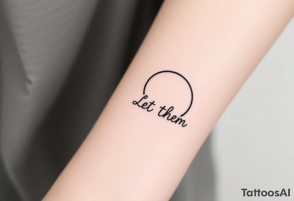 holistic croissant de lune with the text Let Them tattoo idea