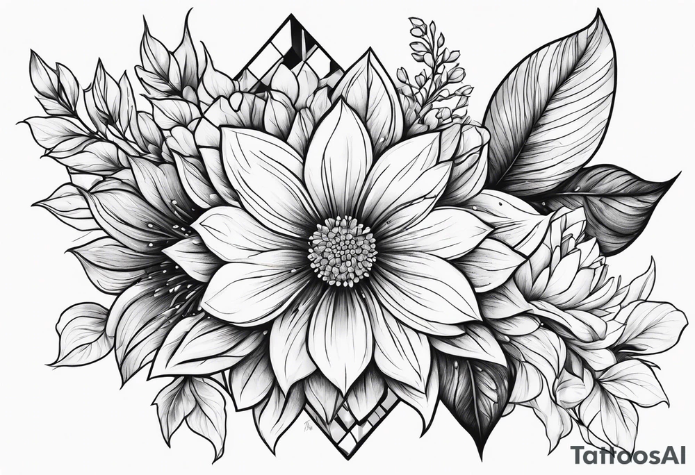 flower burst tattoo idea