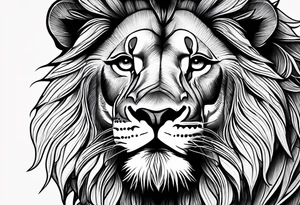 Lion flowers tattoo idea