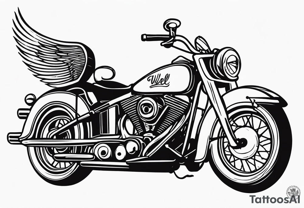 The words “ride well, ride free” tattoo idea