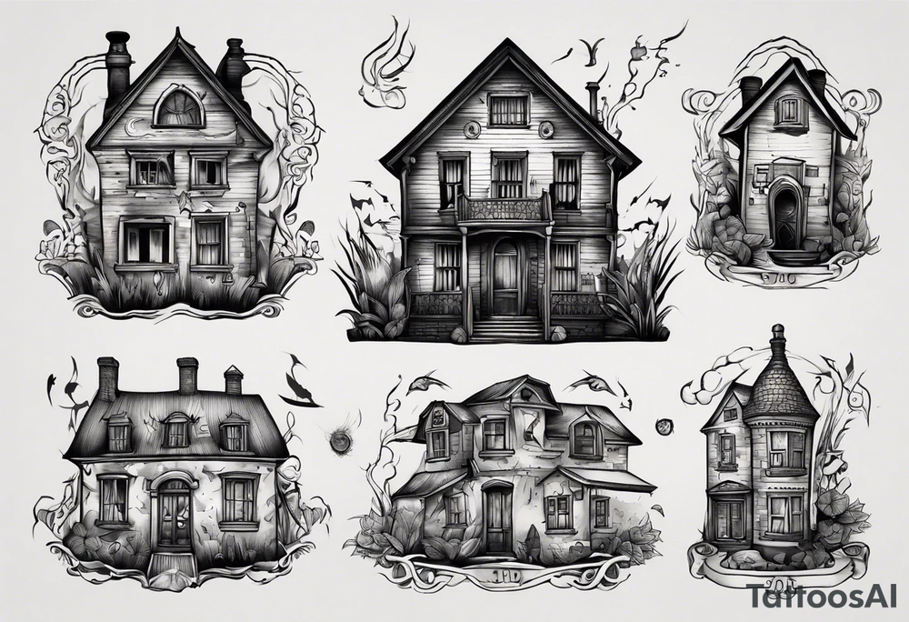 Old house tattoo idea
