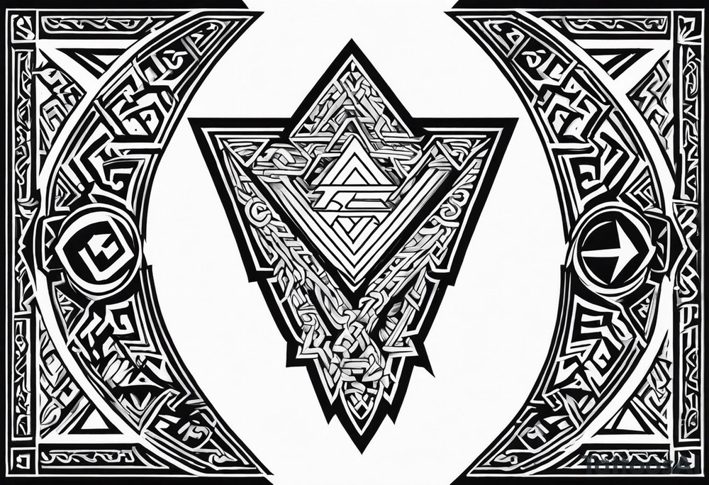 Valhalla shield valknut sword tattoo idea
