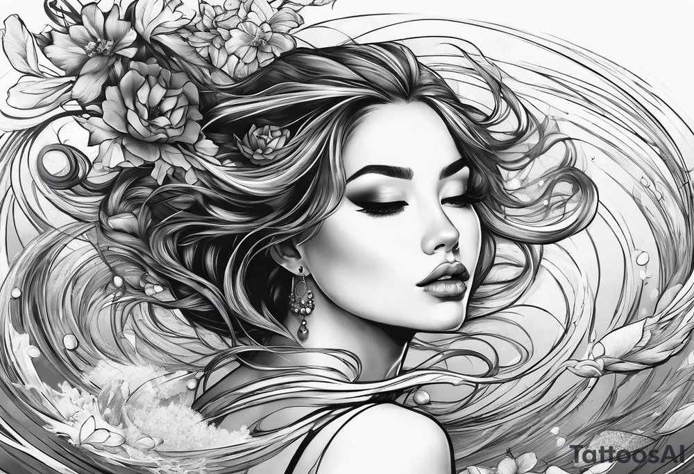 girl floating on still water
aerial view tattoo idea