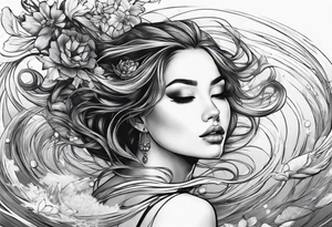 girl floating on still water
aerial view tattoo idea