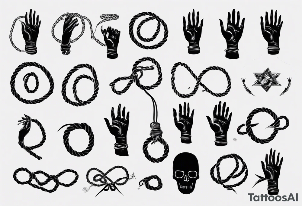 a hand with rope tattoo idea