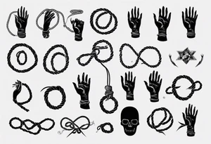 a hand with rope tattoo idea