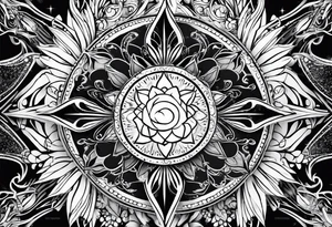 Light rays tattoo idea