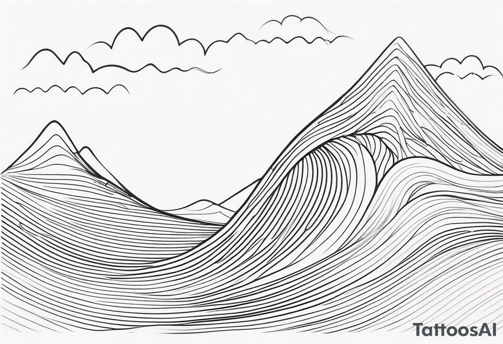 Single line wave tattoo tattoo idea