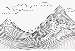Single line wave tattoo tattoo idea