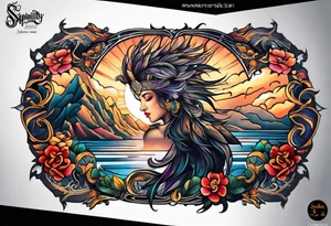 Forearm sleeve spirituality tattoo idea