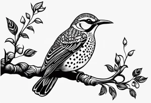 Flicker bird with baby tattoo idea