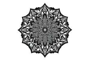 intricate mandala with sacred geometry and cosmic elements tattoo idea