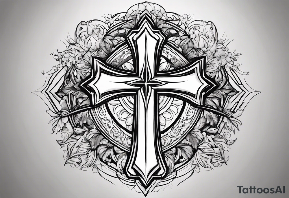 lighting with a cross tattoo idea