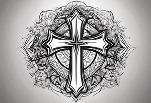 lighting with a cross tattoo idea