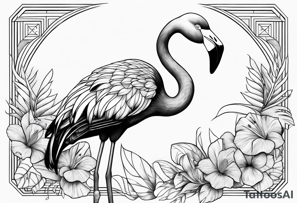 cute flamingo tattoo idea