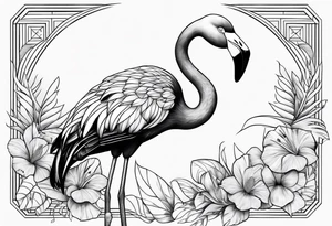 cute flamingo tattoo idea