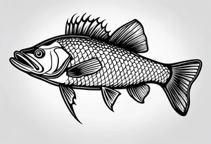 walleye line work tattoo idea