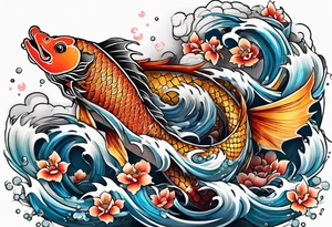 koi fish and dragon tattoo idea