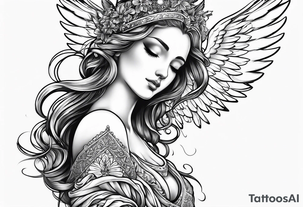 Small angel tatto tattoo idea