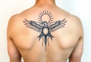 Assimetrical geometric design.hermann hesse demian. Abraxas bird, egg, sun. Wrist placement tattoo idea