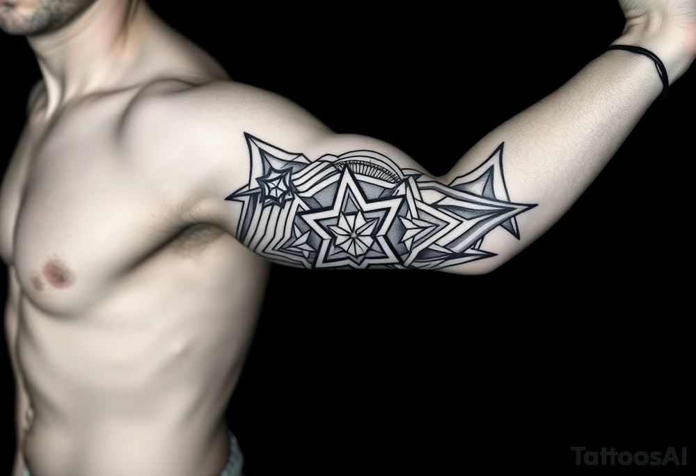 Geometry with love symbol tattoo idea