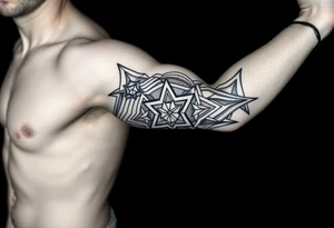 Geometry with love symbol tattoo idea